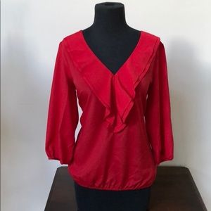 Loft 3/4 Sleeve Light V Blouse